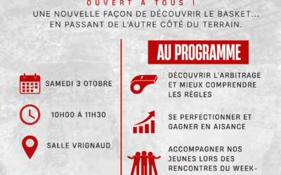 ÉCOLE D’ARBITRAGE VCB : OUVERT À TOUS !